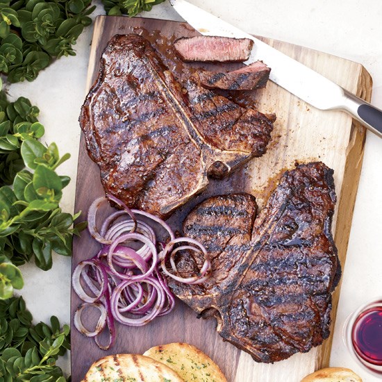 Spice-rubbed T-bone steaks