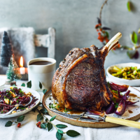 Spice-rubbed wing of beef with red onion and Madeira gravy
