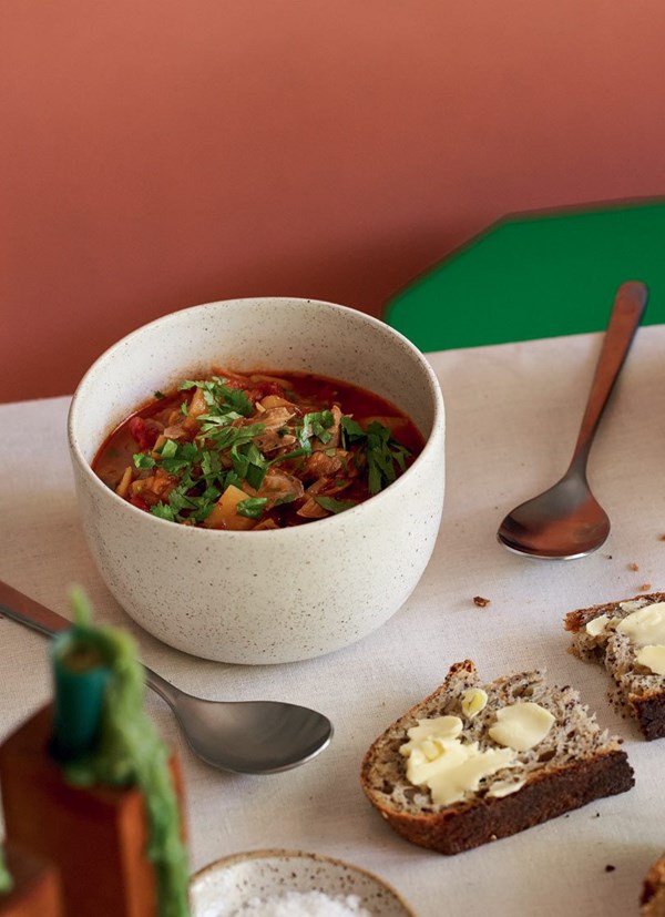 Spiced & sour smoked fish chowder