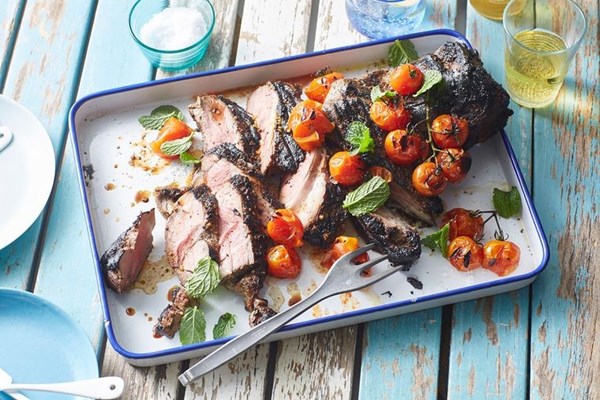 Spiced anchovy & mint-yoghurt lamb