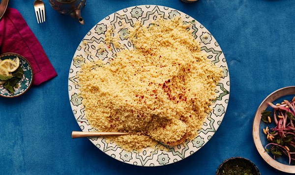 Spiced and steamed couscous with brown butter