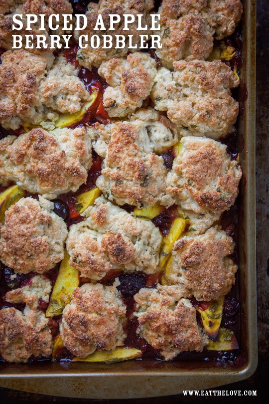 Spiced apple berry cobbler
