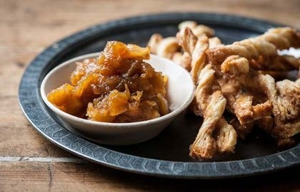 Spiced apple chutney and cinnamon twirls