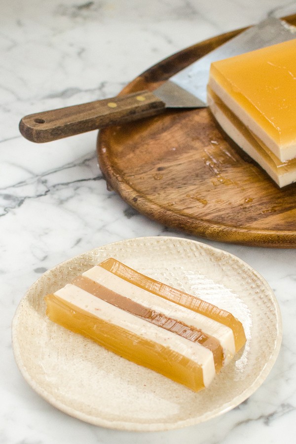 Spiced apple cider and cinnamon cream terrine