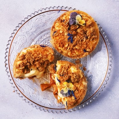 Spiced apple custard tarts