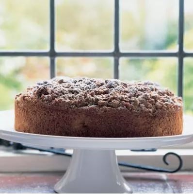 Spiced apple muffin cake with pecan streusel topping
