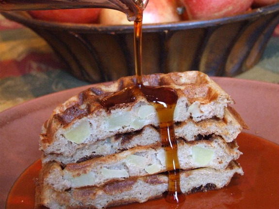 Spiced apple waffles