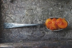 Spiced apricot sauce with roast turkey