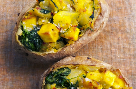 Spiced baked potatoes