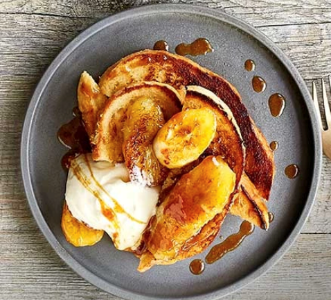 Spiced banana & honey French toast
