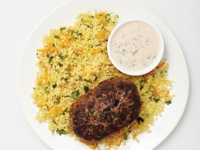 Spiced beef patties with couscous