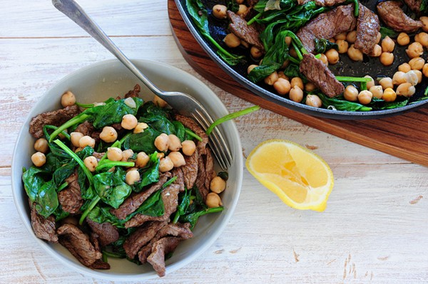 Spiced beef with chickpeas