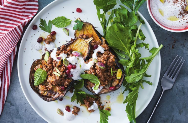 Spiced beef with eggplant
