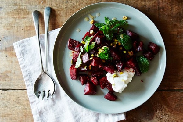 Spiced beet salad with citrus-ginger dressing