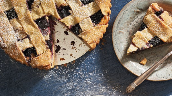 Spiced blueberry and ricotta crostata