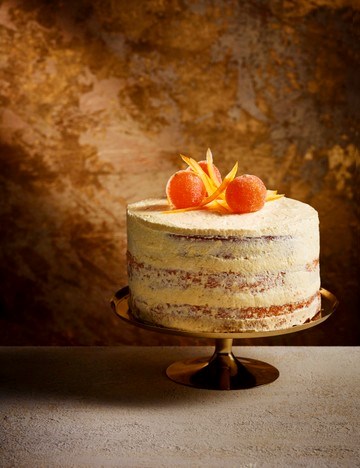 Spiced brandy butter and candied orange cake