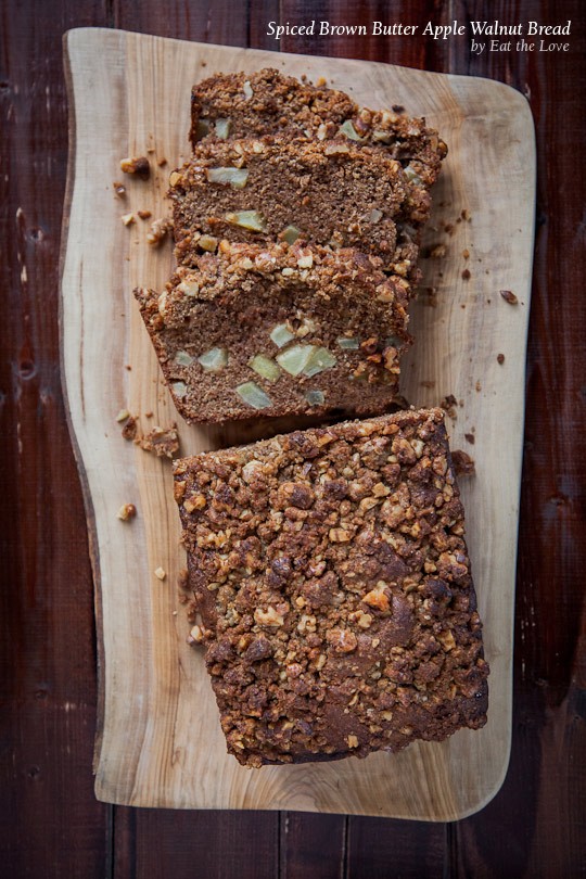 Spiced brown butter apple walnut bread