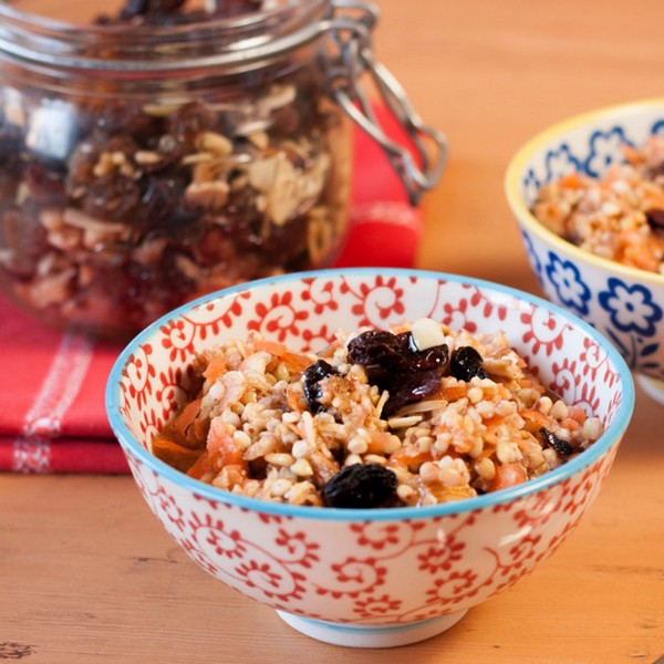 Spiced buckwheat & oat porridge with coconut & carrot