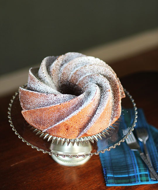 Spiced bundt cake with whiskey-coffee glaze