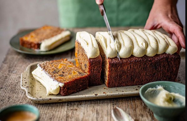 Spiced butternut squash loaf cake with cream cheese frosting