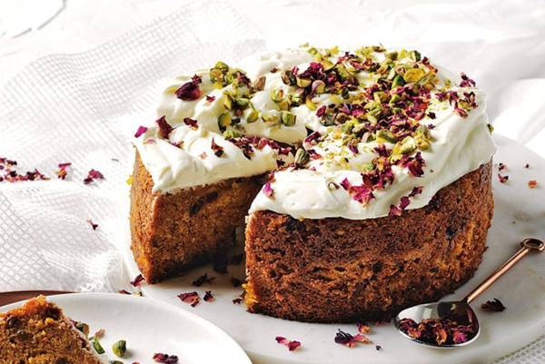 Spiced carrot cake with labneh icing