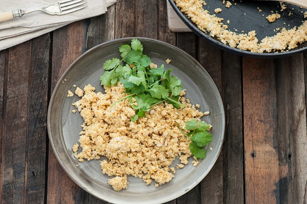 Spiced cauliflower "couscous"