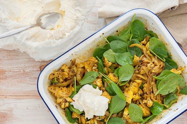  Spiced cauliflower salad with labneh