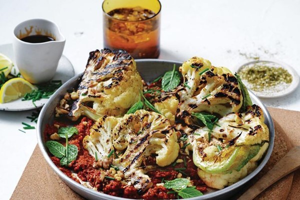Spiced cauliflower with muhammara
