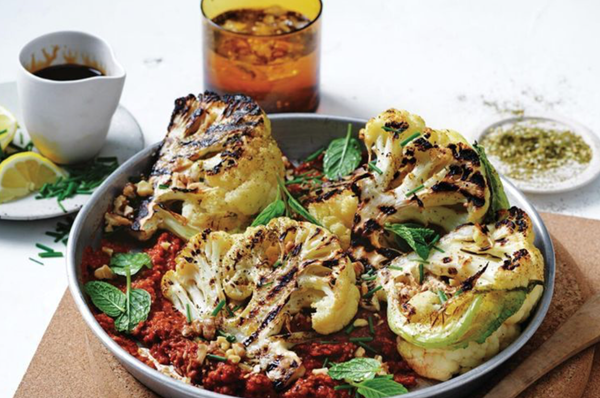 Spiced cauliflower with muhammara