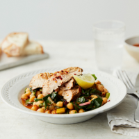 Spiced chard and chickpeas with veal
