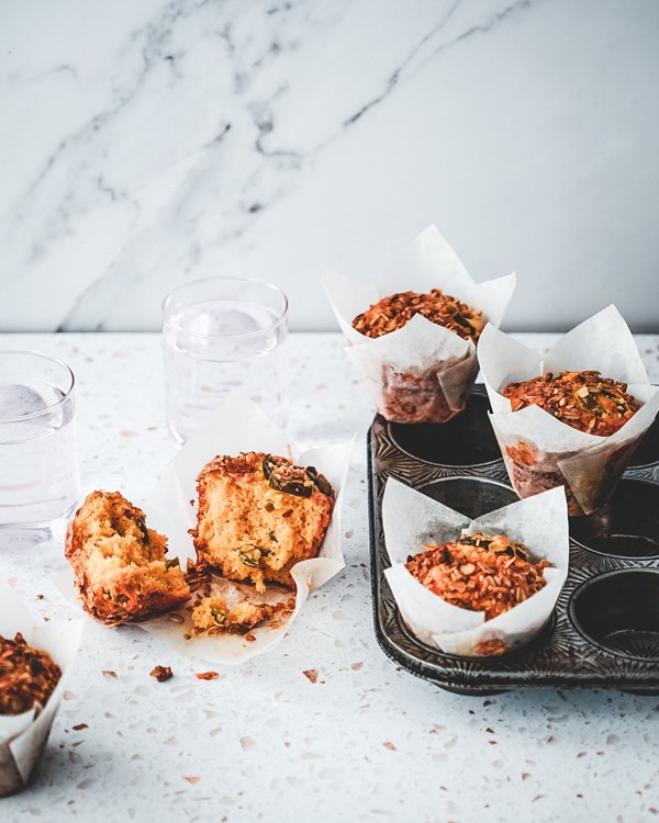 Spiced cheddar cornbread muffins