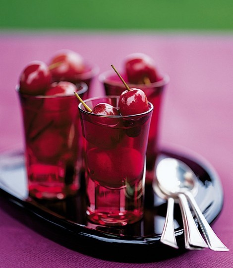 Spiced cherries in vodka