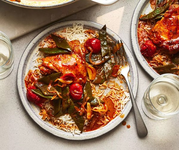 Spiced chicken & bean stew