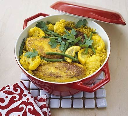 Spiced chicken & cauliflower pilaf