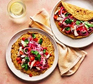 Spiced chicken egg wraps