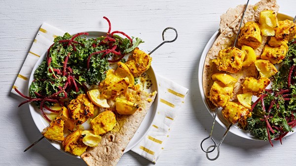 Spiced chicken skewers