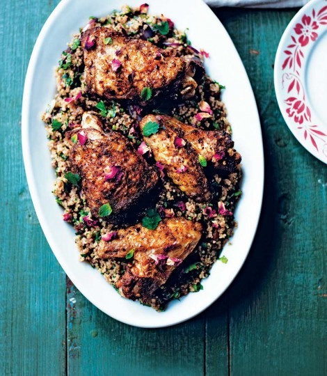 Spiced chicken with quinoa and lemon zest