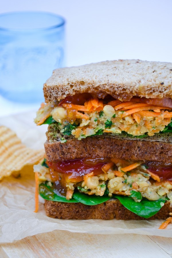 Spiced chickpea and carrot sandwich filler