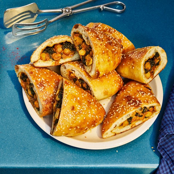 Spiced chickpea and spinach pockets