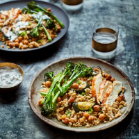 Spiced chickpeas and bulgur with preserved lemon dressing