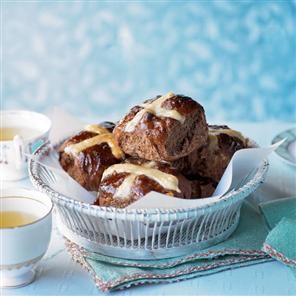 Spiced chocolate and orange hot cross buns
