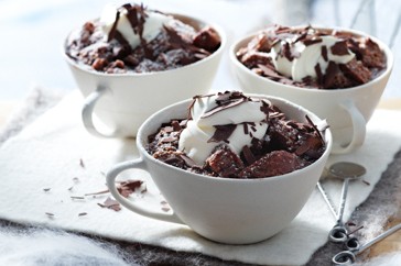 Spiced chocolate bread puddings