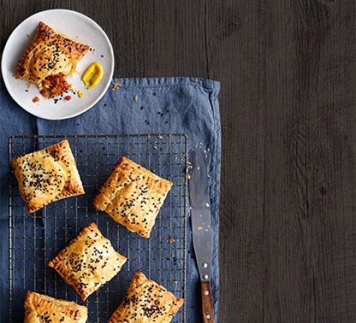 Spiced 'chorizo' pastry slices