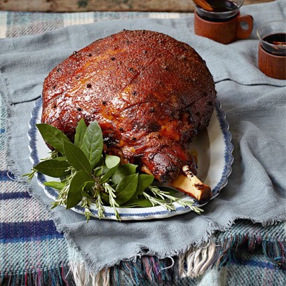 Spiced cider-baked Christmas ham