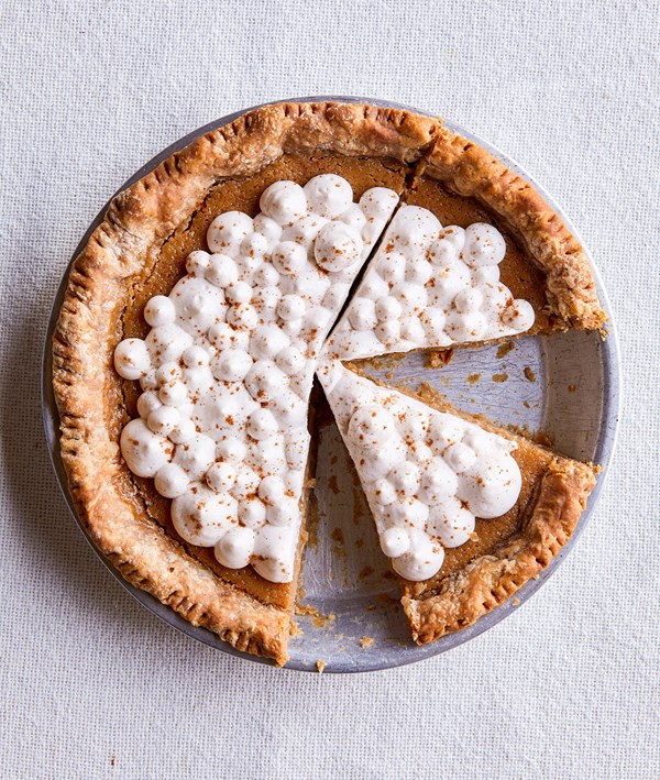 Spiced cider custard pie