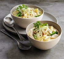 Spiced coconut chicken noodle soup