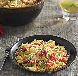 Spiced couscous with fennel and roasted red peppers