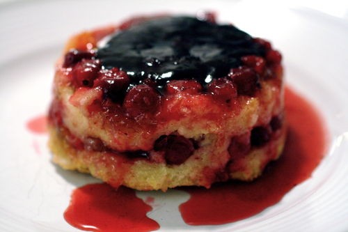 Spiced cranberry bread puddings