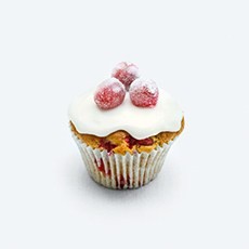 Spiced cranberry muffins with frosted cranberries