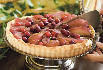 Spiced cranberry-pear tart